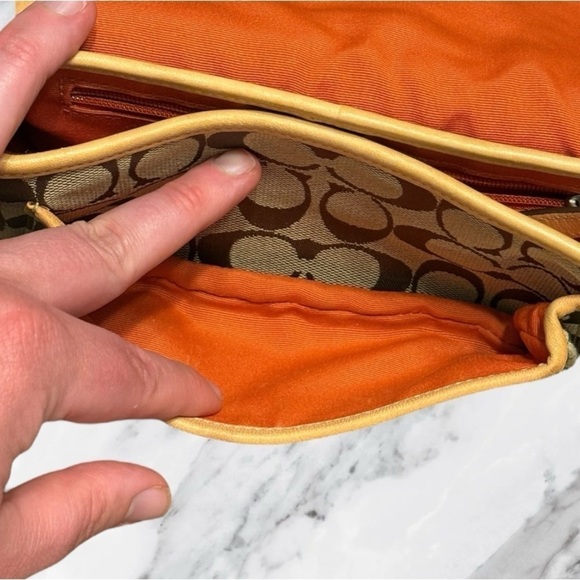 RESERVED for LuxHippieChic Coach Mini Field Shoulder Bag Tan Leather Trim Y2K - Picture 8 of 11